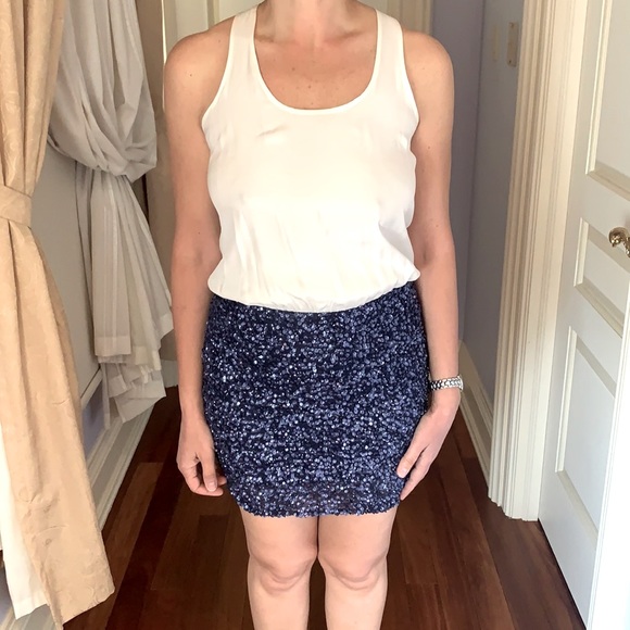 Parker silk mini dress with sequin skirt - Picture 2 of 3